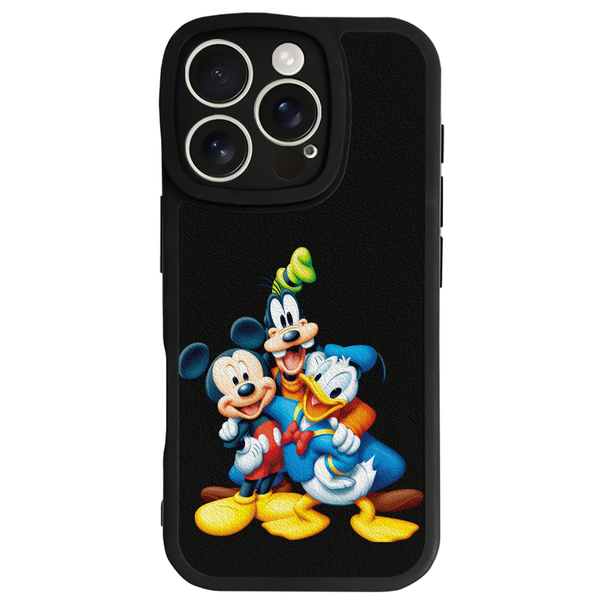 （画像用） ミッキーマウス Mickey Mouse 【iPhone 16シリーズ対応】シリコンスマホケース（レザー調） 材質：シリコン